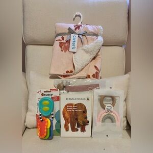 NWT  Carter's Pink Floral Baby Blanket